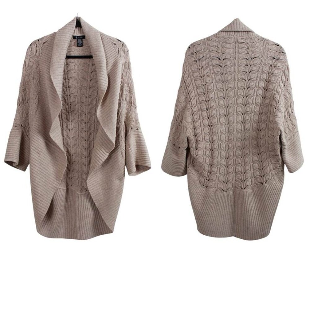 Sisters Open Front Vine Knit Cocoon Cardigan
